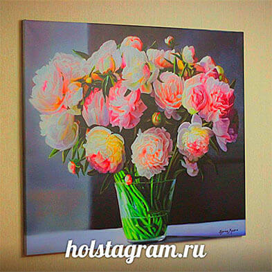Постер с цветами на холсте фото