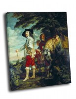 Ван Дейк на холсте, картина Портрет Карла I на охоте, репродукция на холсте, печать картин фото