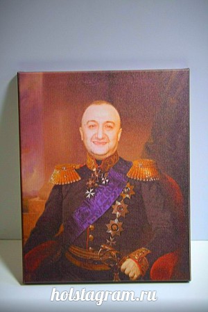 Портрет по фото мужчины, напечатанный на холсте фото