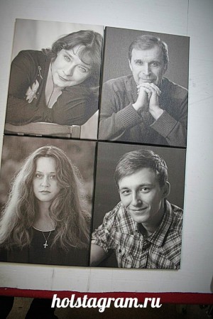 Печать семейного фотоколлажа на холсте фото