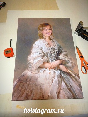 Фото с производства, печать портрета на холсте