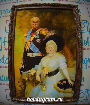 семейный портрет в багете на холсте фото