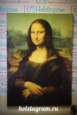 Печать репродукции картины Да Винчи "Мона Лиза" на холсте фото