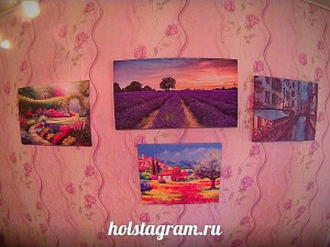 Картины на холсте в интерьере комнаты фото