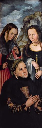 Картина автора Кранах Старший Лукас под названием Фридрих Мудрый, курфюрст Саксонский со святыми
