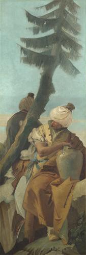 Картина автора Тьеполо Джованни Баттиста под названием Two Orientals seated under a Tree