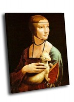 Картина автора Леонардо да Винчи под названием Дама с горностаем