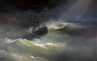 Картина автора Айвазовский Иван под названием Корабль Императрица Мария во время шторма 1892