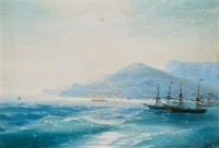 Картина автора Айвазовский Иван под названием Корабли недалеко от побережья 1886