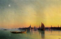 Картина автора Айвазовский Иван под названием Закат над Венецианской лагуной
