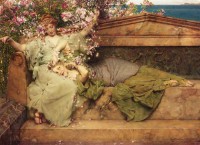 Картина автора Альма-Тадема Сэр Лоуренс под названием In The Rose Garden