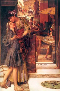 Картина автора Альма-Тадема Сэр Лоуренс под названием The Parting Kiss