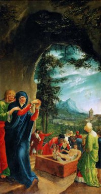 Картина автора Альтдорфер Альбрехт под названием Алтарь св Себастьяна - Погребение Христа