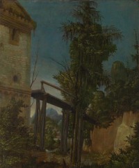 Картина автора Альтдорфер Альбрехт под названием Landscape with a Footbridge