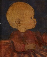 Картина автора Аросениус Ивар под названием Lillan i profil med röd klänning