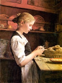 Картина автора Анкер Альберт Самуэль под названием Potato-Peeling Girl