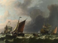 Картина автора Бакхёйзен Людольф под названием Dutch Men-of-war off Enkhuizen