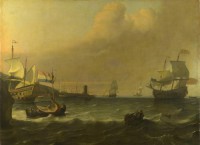 Картина автора Бакхёйзен Людольф под названием Dutch Men-of-war entering a Mediterranean Port