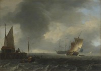 Картина автора Бакхёйзен Людольф под названием A View across a River near Dordrecht