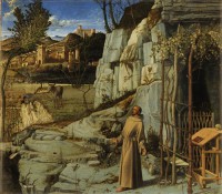 Картина автора Беллини Джованни под названием святой Франциск в пустыне