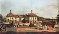 Картина автора Беллотто Бернардо под названием The imperial summer residence, courtyard  				 - Летняя императорская резиденция, двор