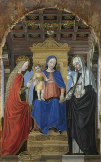 Картина автора Бергоньоне Амброджо под названием The Virgin and Child with Saints