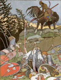 Картина автора Билибин Иван под названием Иван-царевич и рать-сила побитая