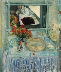 Картина автора Боннар Пьер под названием La Table de Toilette au bouquet jaune et rouge