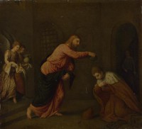 Картина автора Бордоне Парис под названием Christ baptising Saint John Martyr