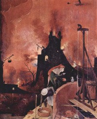 Картина автора Босх Иероним под названием Heuwagen, Triptychon, rechter Flügel - Die Holle