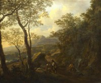 Картина автора Бот Ян под названием A Rocky Italian Landscape with Herdsmen and Muleteers