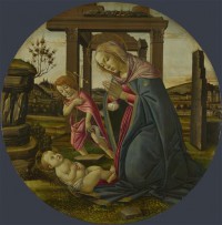 Картина автора Боттичелли Сандро под названием The Virgin and Child with Saint John the Baptist