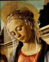 Картина автора Боттичелли Сандро под названием The Madonna with the baby and two angels (detail)  				 - Мадонна с младенцем и двумя ангелами
