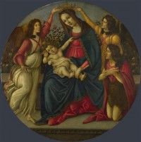 Картина автора Боттичелли Сандро под названием The Virgin and Child with Saint John and Two Angels