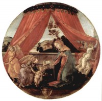 Картина автора Боттичелли Сандро под названием Madonna with Christ child and 3 angels