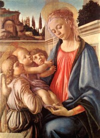 Картина автора Боттичелли Сандро под названием Madonna and two angels