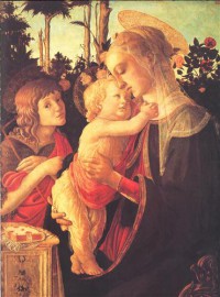 Картина автора Боттичелли Сандро под названием Madonna of the roseplantation