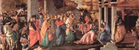 Картина автора Боттичелли Сандро под названием Adoration of the holy three kings