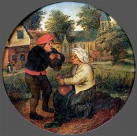 Картина автора Брейгель Младший Питер под названием Два крестьянина