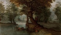 Картина автора Брейгель Младший Ян под названием Forest Landscape with Lake  				 - Лесной пейзаж с озером