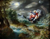 Картина автора Брейгель Младший Ян под названием Бог, создающий луну и звезды на небосводе