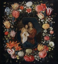 Картина автора Брейгель Младший Ян под названием Мадонна с младенцем в цветочном венке