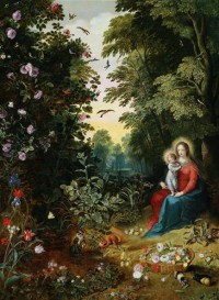 Картина автора Брейгель Младший Ян под названием Мадонна с младенцем в пейзаже