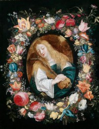 Картина автора Брейгель Младший Ян под названием Мария Магдалина в цветочной гирлянде