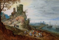 Картина автора Брейгель Младший Ян под названием Портовый пейзаж с руинами