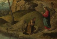 Картина автора Брешиа Моретто под названием Christ blessing Saint John the Baptist