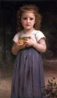 Картина автора Бугеро Вильям-Адольф под названием Petite Fille Tenant des Pommes Dans Les Mains