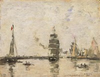 Картина автора Буден Эжен под названием Boats in Trouville Harbor
