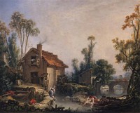 Картина автора Буше Франсуа под названием Landscape with Watermill