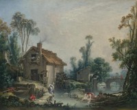 Картина автора Буше Франсуа под названием Landscape with a Watermill